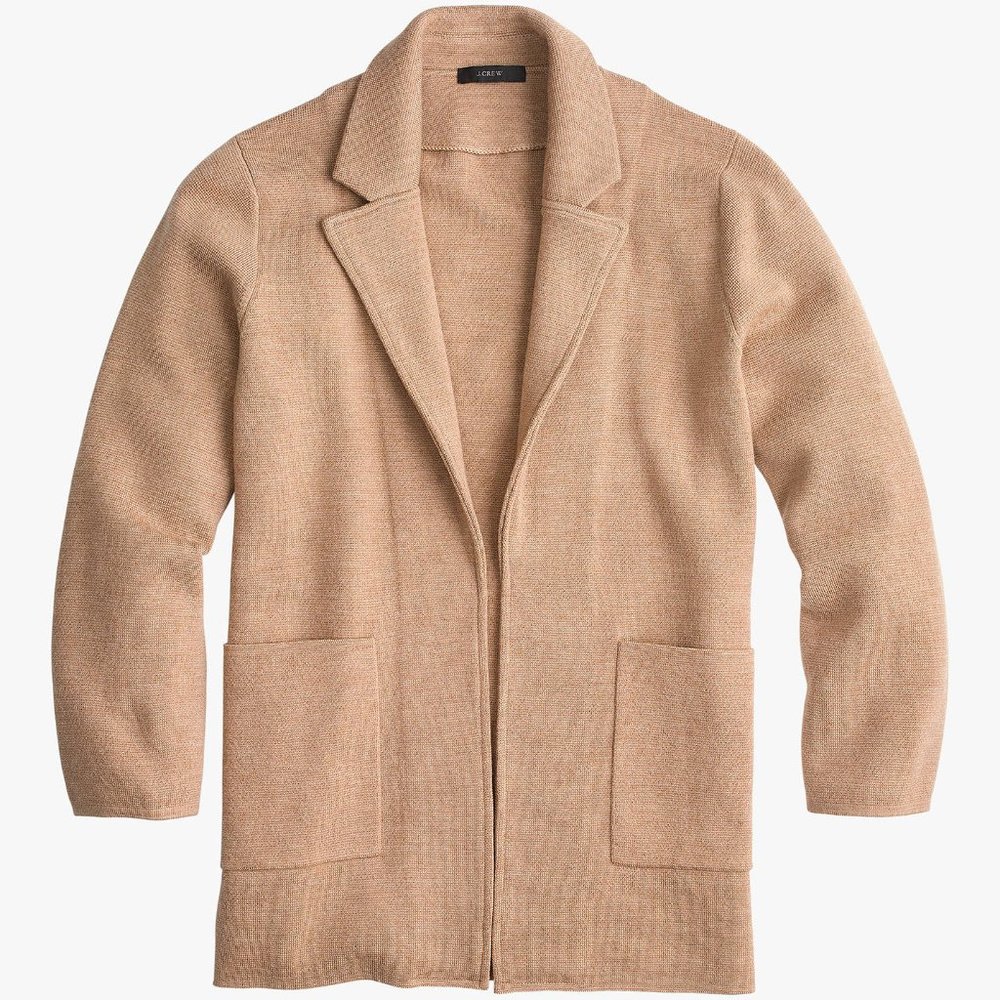 J Crew Sophie Open-front Sweater Blazer